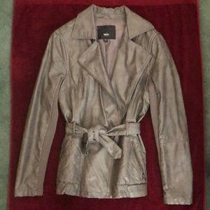 Gray faux leather jacket